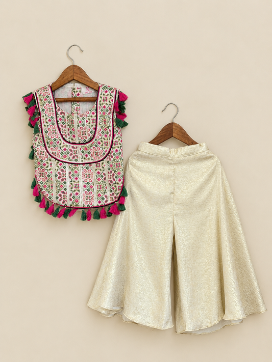 Benarasi Top with Flare Pants