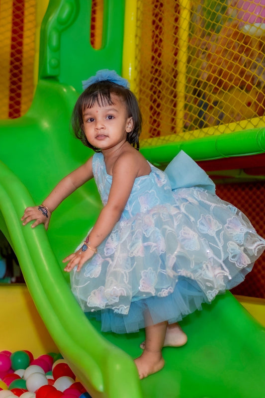 Blue Flower Birthday Dress