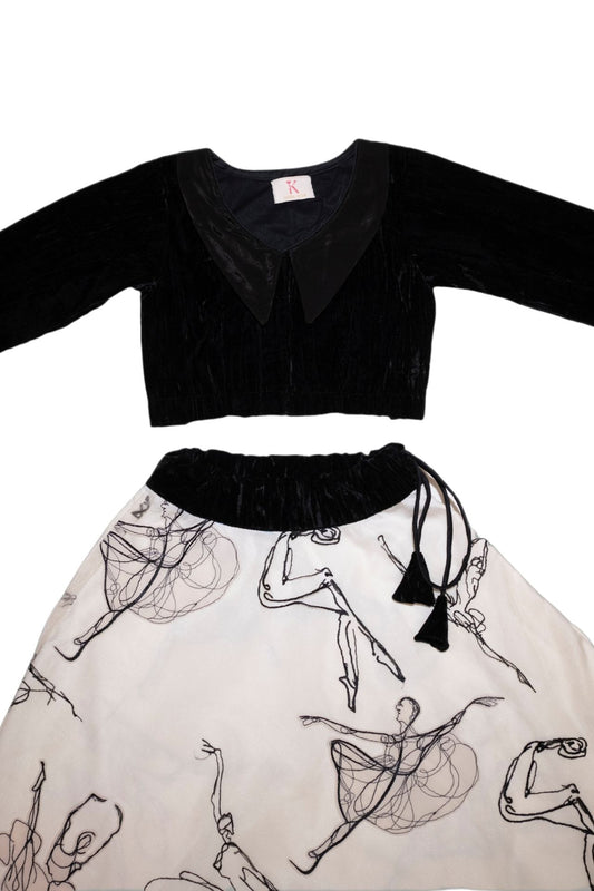 Velvet Top with Ballerina Skirt