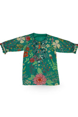 Green Muslin Mirror Work Sharara