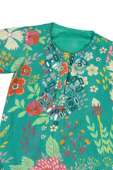 Green Muslin Mirror Work Sharara