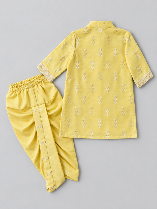 Yellow S Kurta with Dhoti