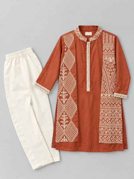 Rust Kurta Set