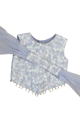 Grey Bollywood Crop Top & Flare Pants