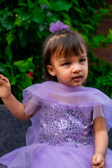 Lilac Mirror Work Flare Pants