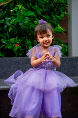 Lilac Mirror Work Flare Pants