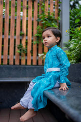 Turquoise Kurta with pyjama