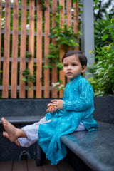 Turquoise Kurta with pyjama