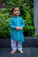 Turquoise Kurta with pyjama