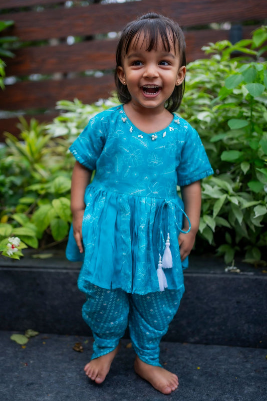 Turquoise Pearl Top with Tulip Pants