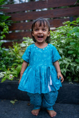 Turquoise Pearl Top with Tulip Pants