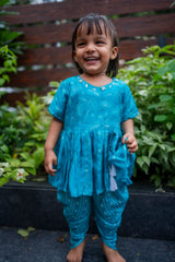 Turquoise Pearl Top with Tulip Pants