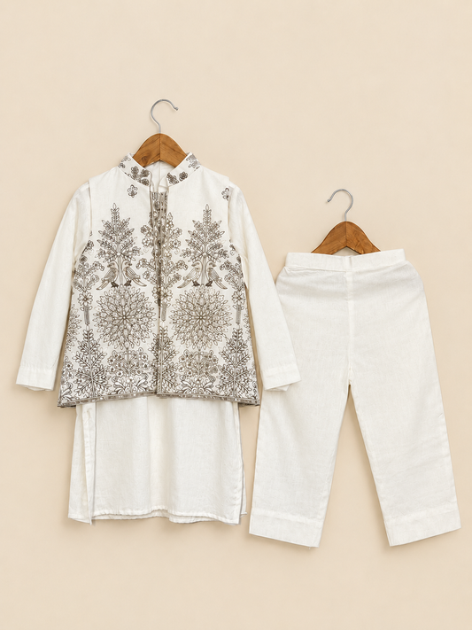 White Golden Bundi Set