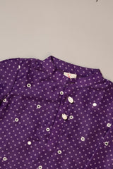 Purple Bandhej Kurta