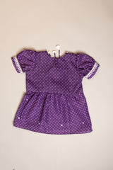 Purple Bandhej Peplum Top & Tulip Pants