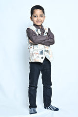 Animal Print Waistcoat with Shirt