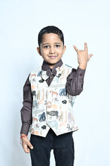 Animal Print Waistcoat with Shirt