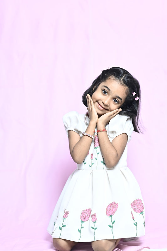 White embellished frock