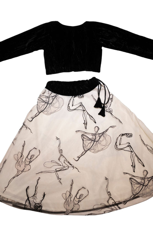 Velvet Top with Ballerina Skirt