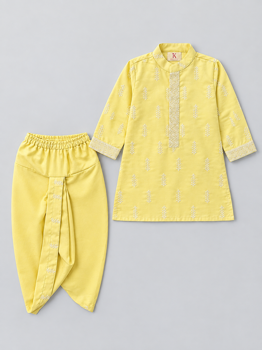 Yellow S Kurta with Dhoti