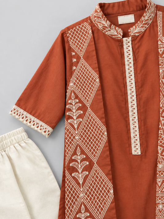 Rust Kurta Set