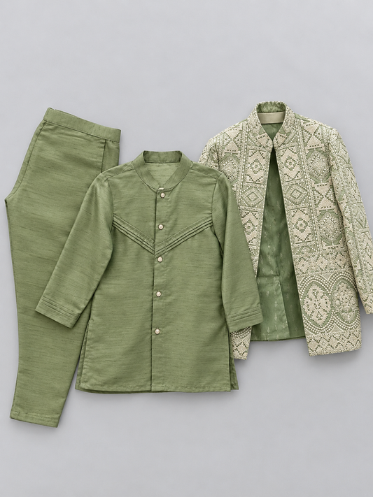Green open Sherwani