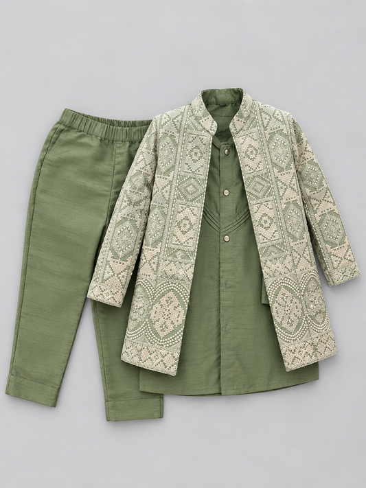 Green open Sherwani