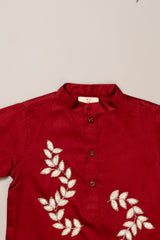 Maroon Leaf Kurta