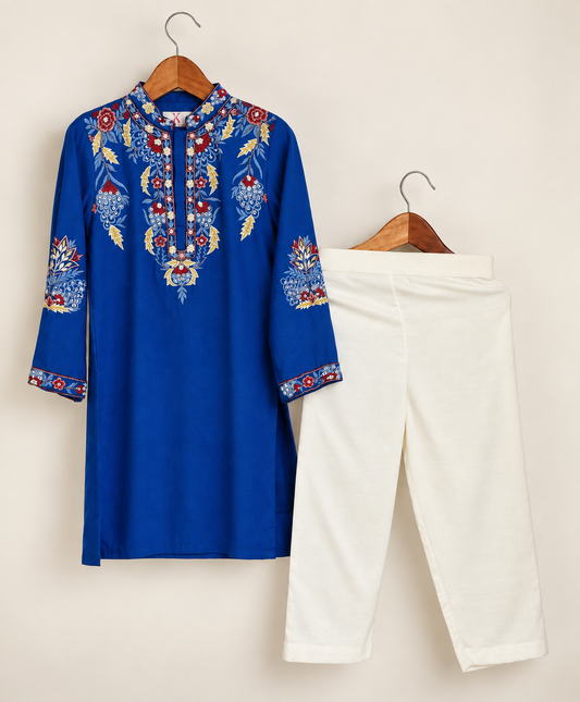 Blue embroidered Kurta