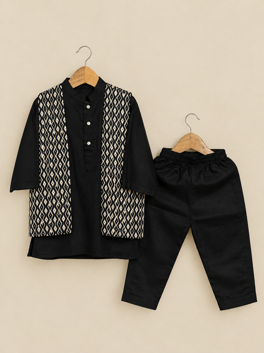Black Sufi open Kurta