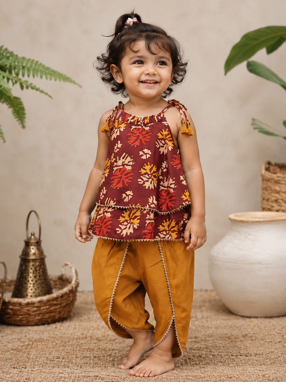 Batik Print Top and tulip pants